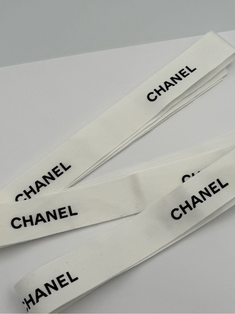 Chanel White Logo Ribbon - Branded Gift Wrap Ribbon